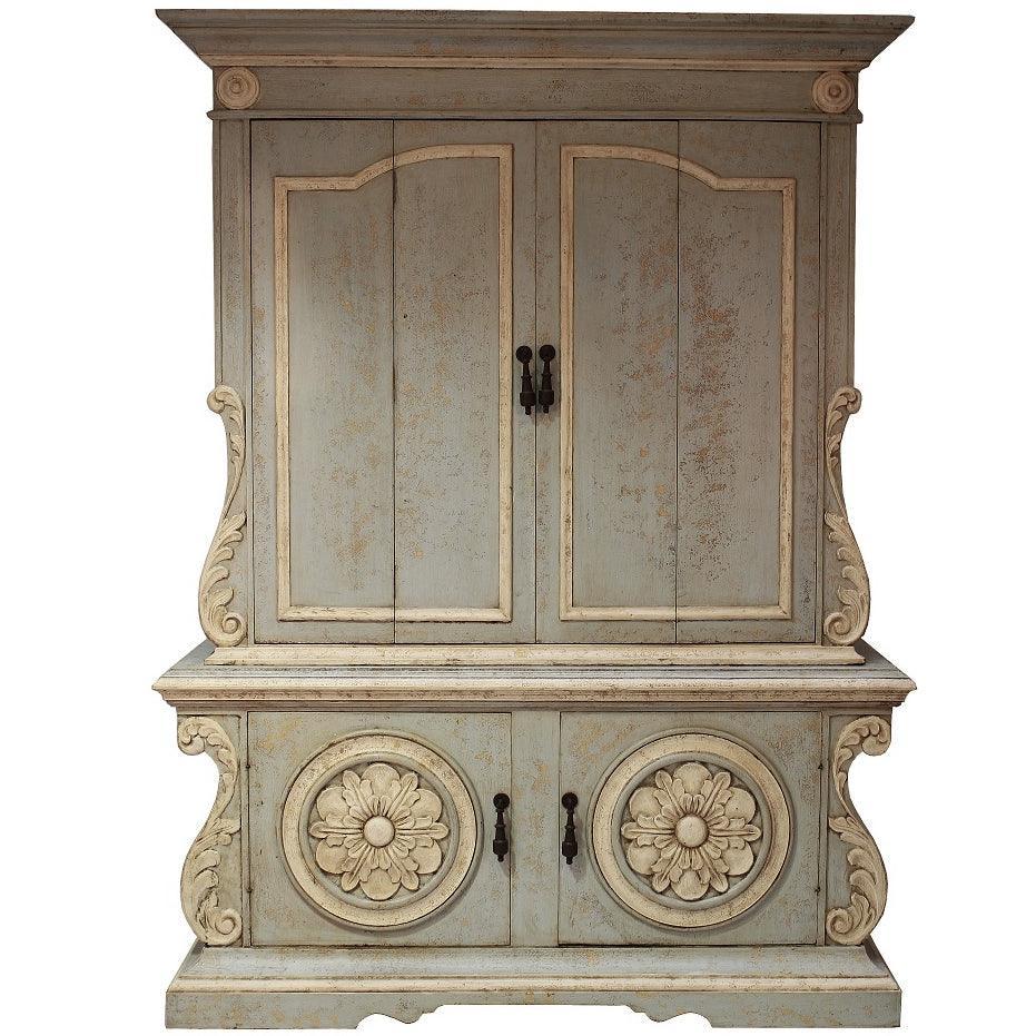 Sky Blue Shabby Chic Armoire - Belle Escape