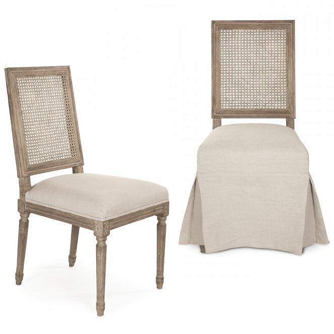 Square Back Louis Cane Louis Chairs - Pair - Belle Escape