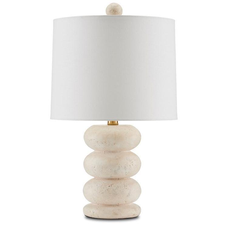 Stacked Travertine Table Lamp - Belle Escape