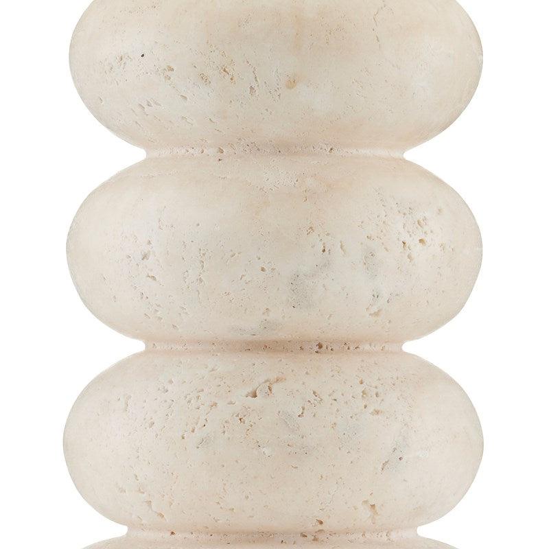 Stacked Travertine Table Lamp - Belle Escape