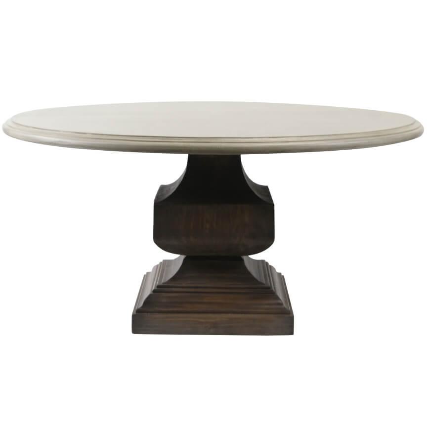 Stately Two-Toned Round Dining Table - Belle Escape