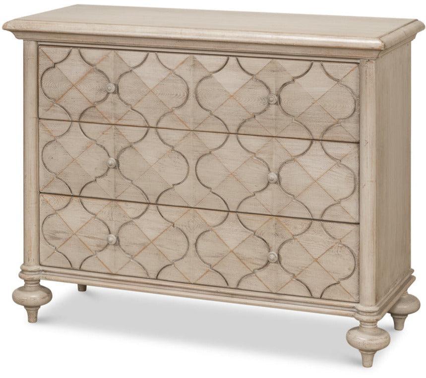 Stone Grey Cottage Diamond 3-Drawer Chest - Belle Escape