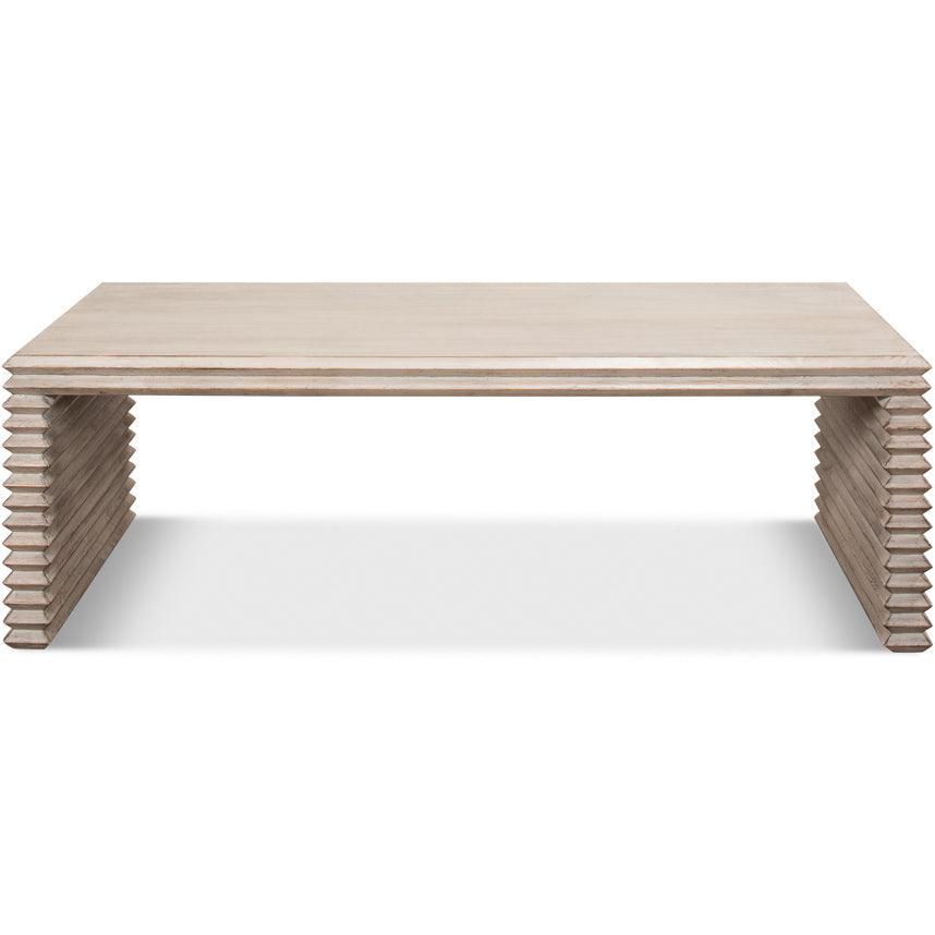 Stone Grey Ribbed Coffee Table - Belle Escape