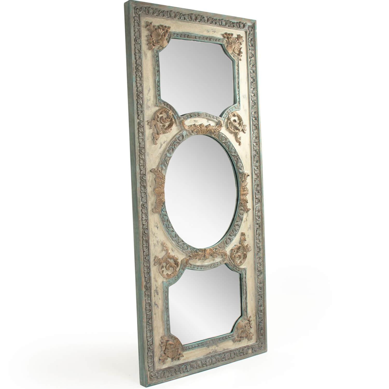 Tall Ornate French Cream Mirror - Belle Escape