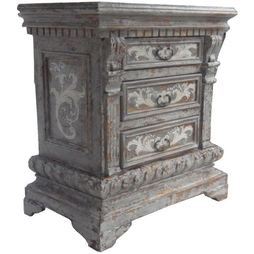 Tall Painted Scroll Chest | Shabby Chic