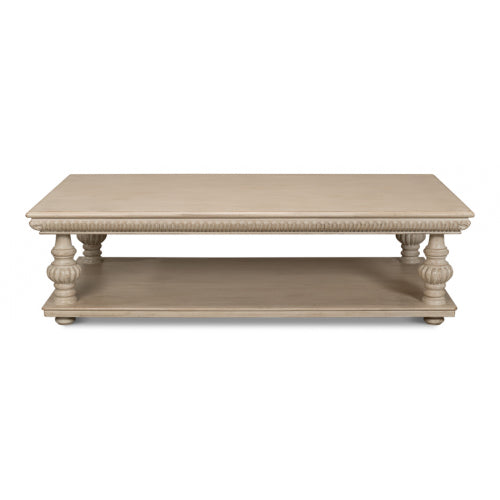 Taupe Carved Coffee Table