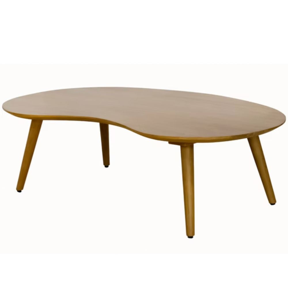 Modern Teak Kidney-Shaped Coffee Table