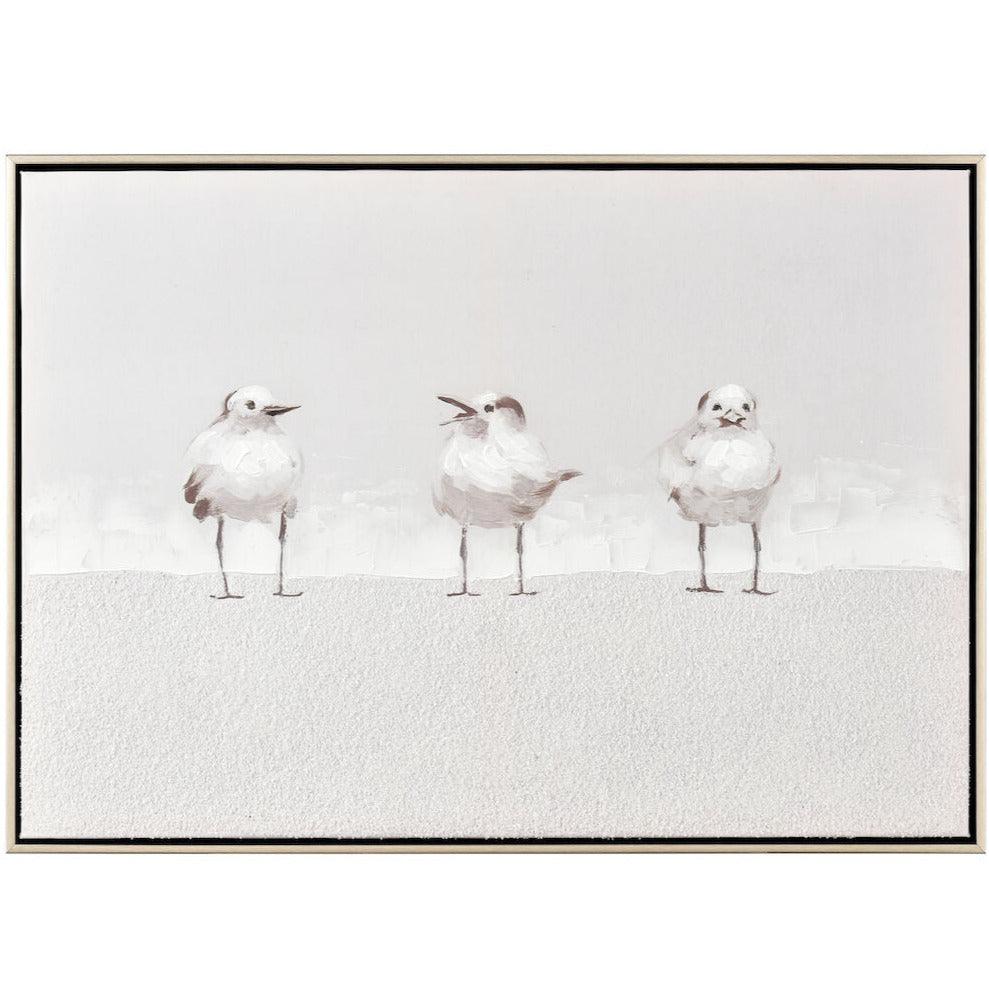 Three White Gulls Framed Wall Art - Belle Escape