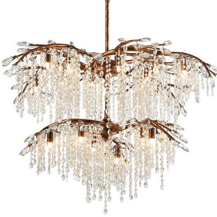 Tiered Crystal Bronze Rainforest Chandelier - Belle Escape