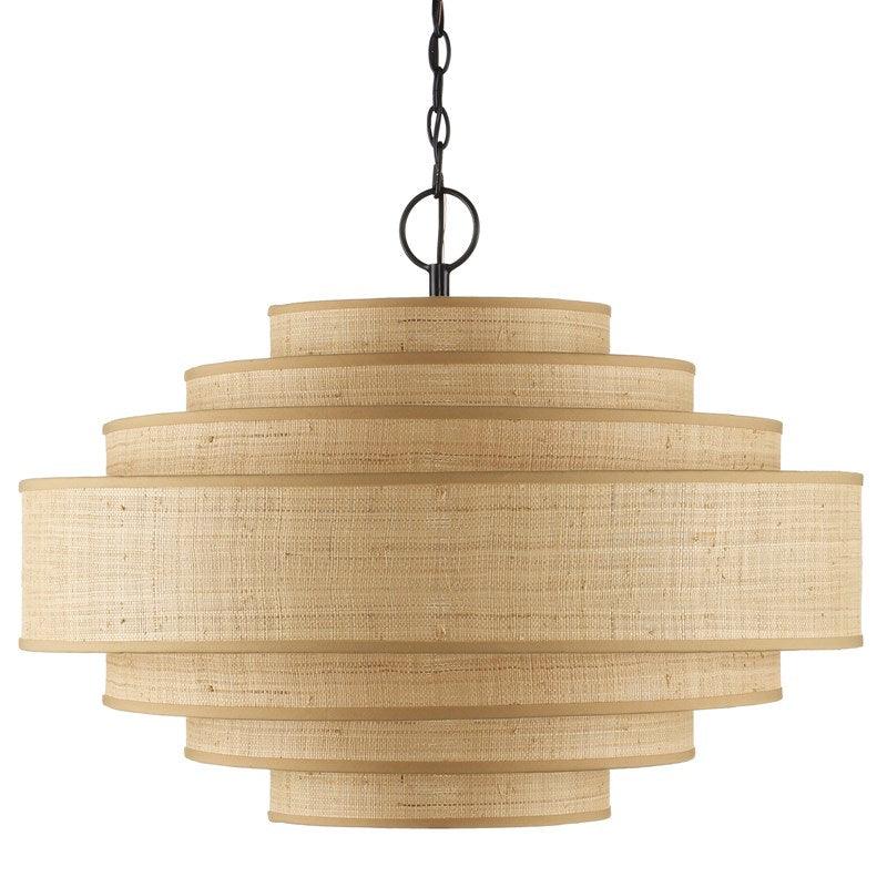 Tiered Natural Seagrass Chandelier - Belle Escape
