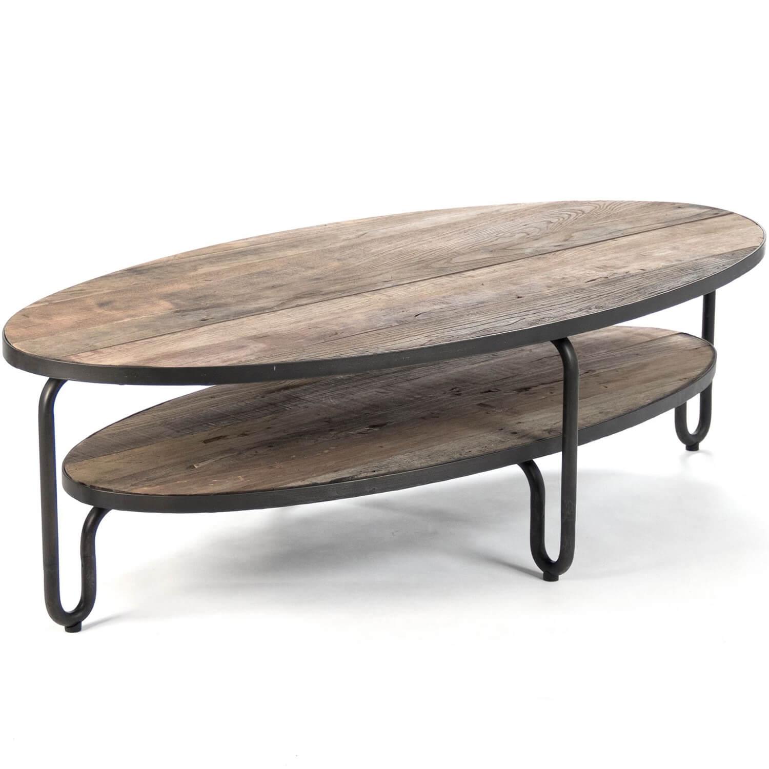 Tiered Plank Wood Coffee Table - Belle Escape