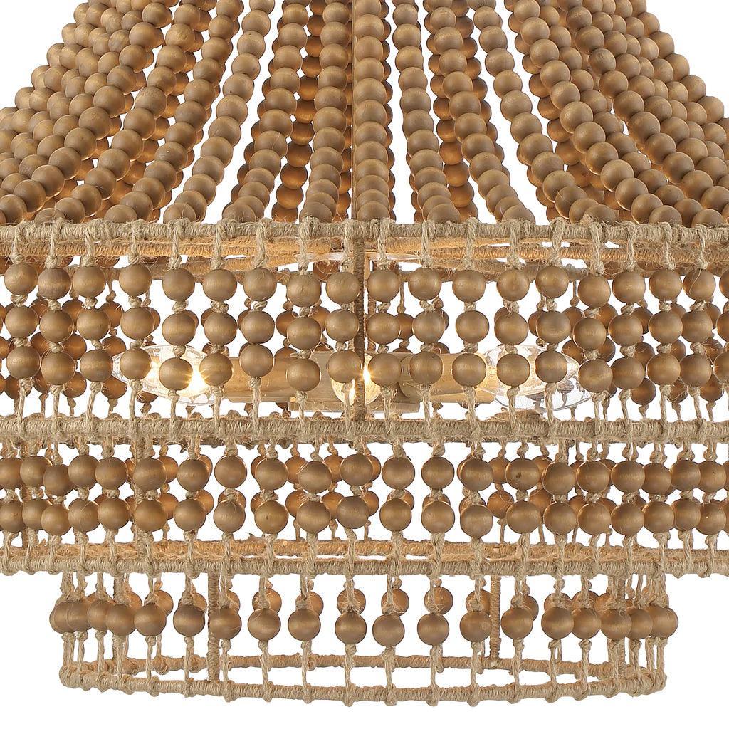 Tiered Wood Beaded Chandelier - Belle Escape