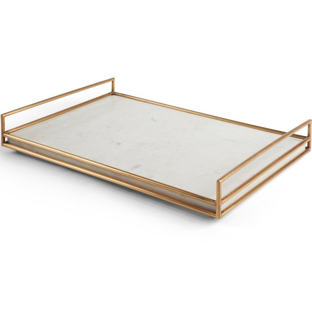 Trinity Brass and Marble Serving Tray - Belle Escape