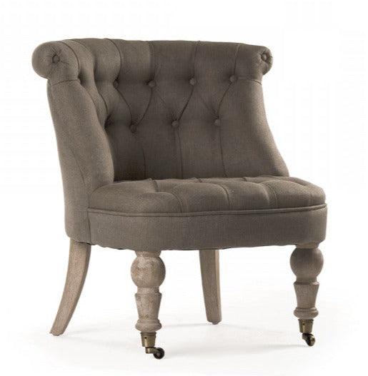 Tufted Aubergine Slipper Chair - Belle Escape