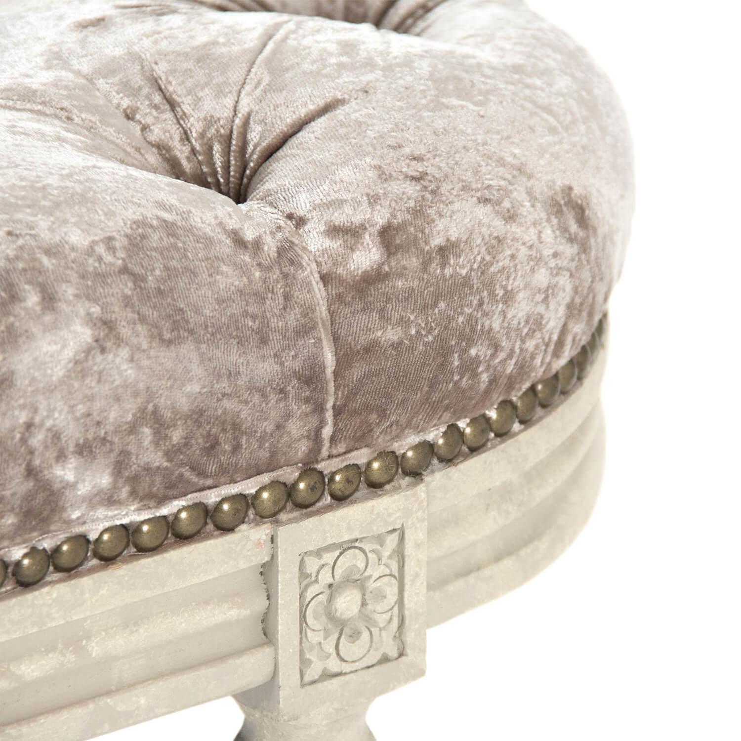 Tufted Champagne Velvet Bench - Belle Escape