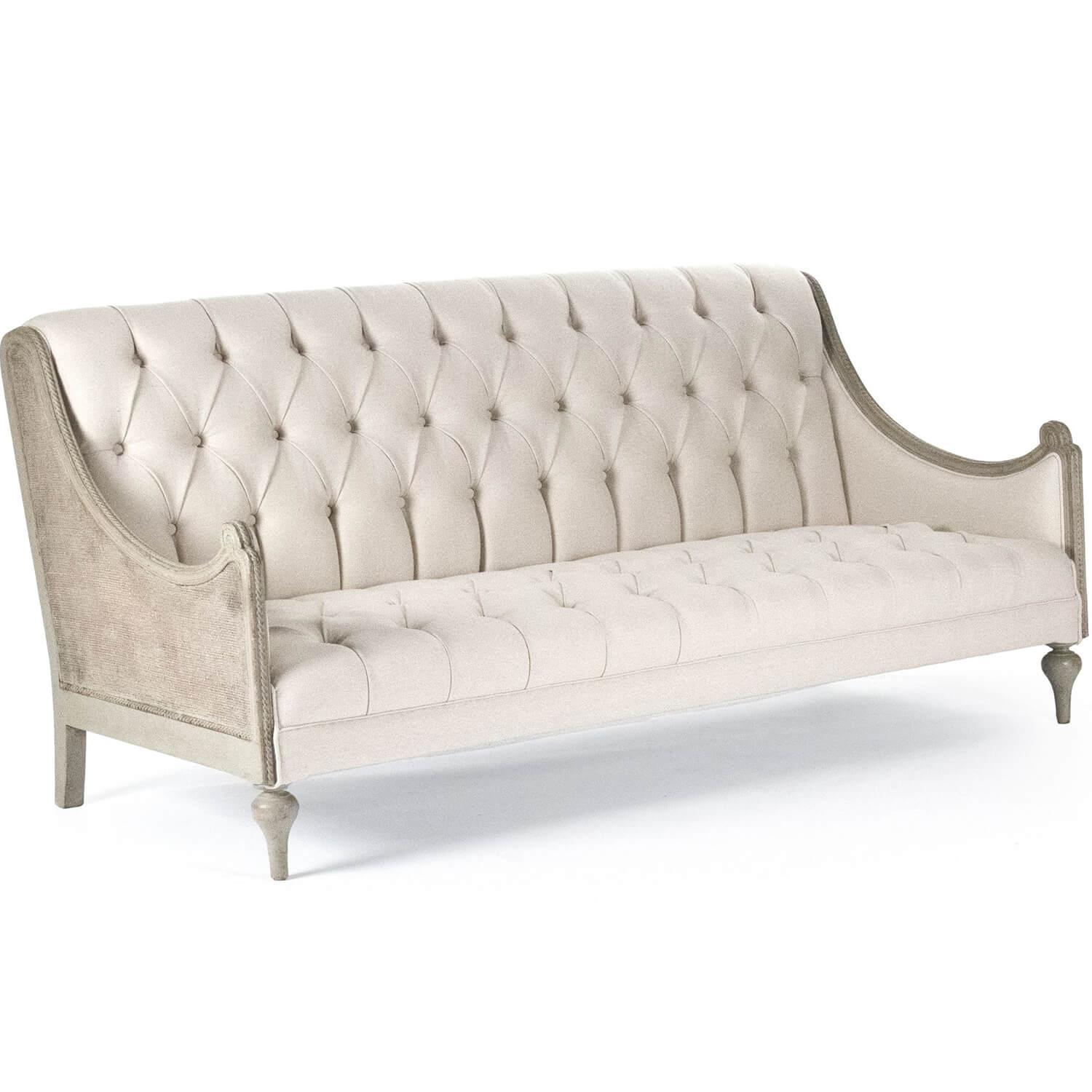 Tufted French Salon Sofa - Belle Escape