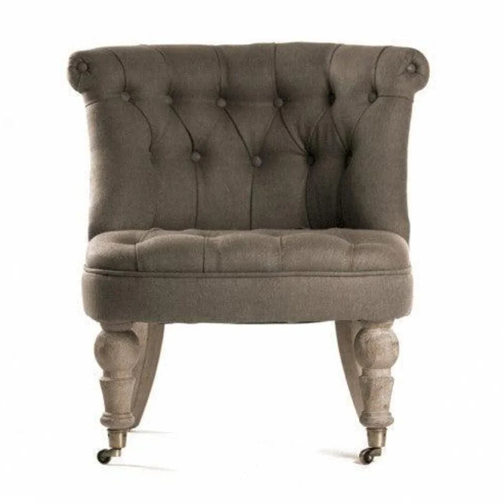 Tufted Aubergine Slipper Chair