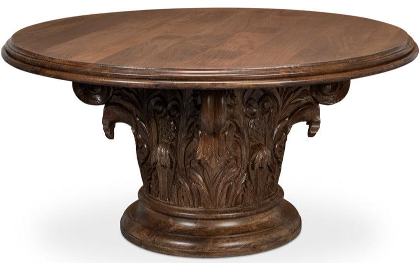 Tuscan Ornately Carved Marble Dining Table - Belle Escape