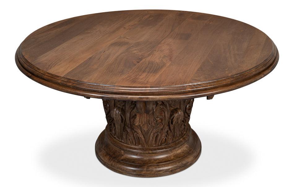 Tuscan Ornately Carved Marble Dining Table - Belle Escape