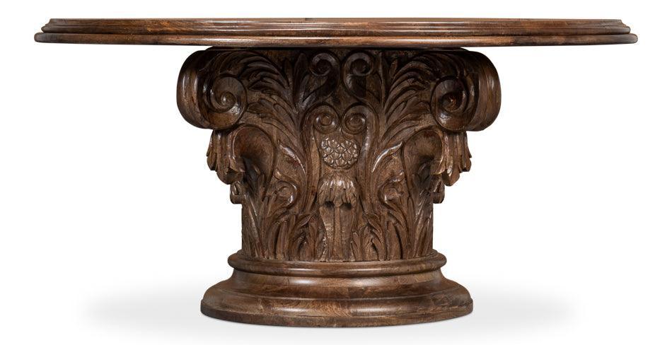 Tuscan Ornately Carved Marble Dining Table - Belle Escape