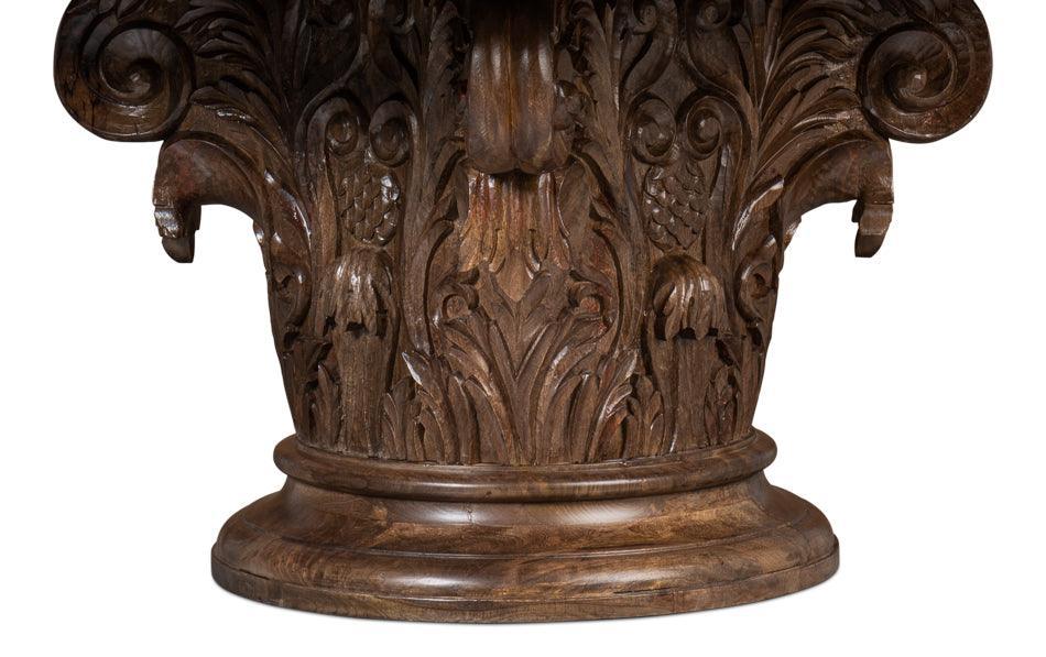 Tuscan Ornately Carved Marble Dining Table - Belle Escape