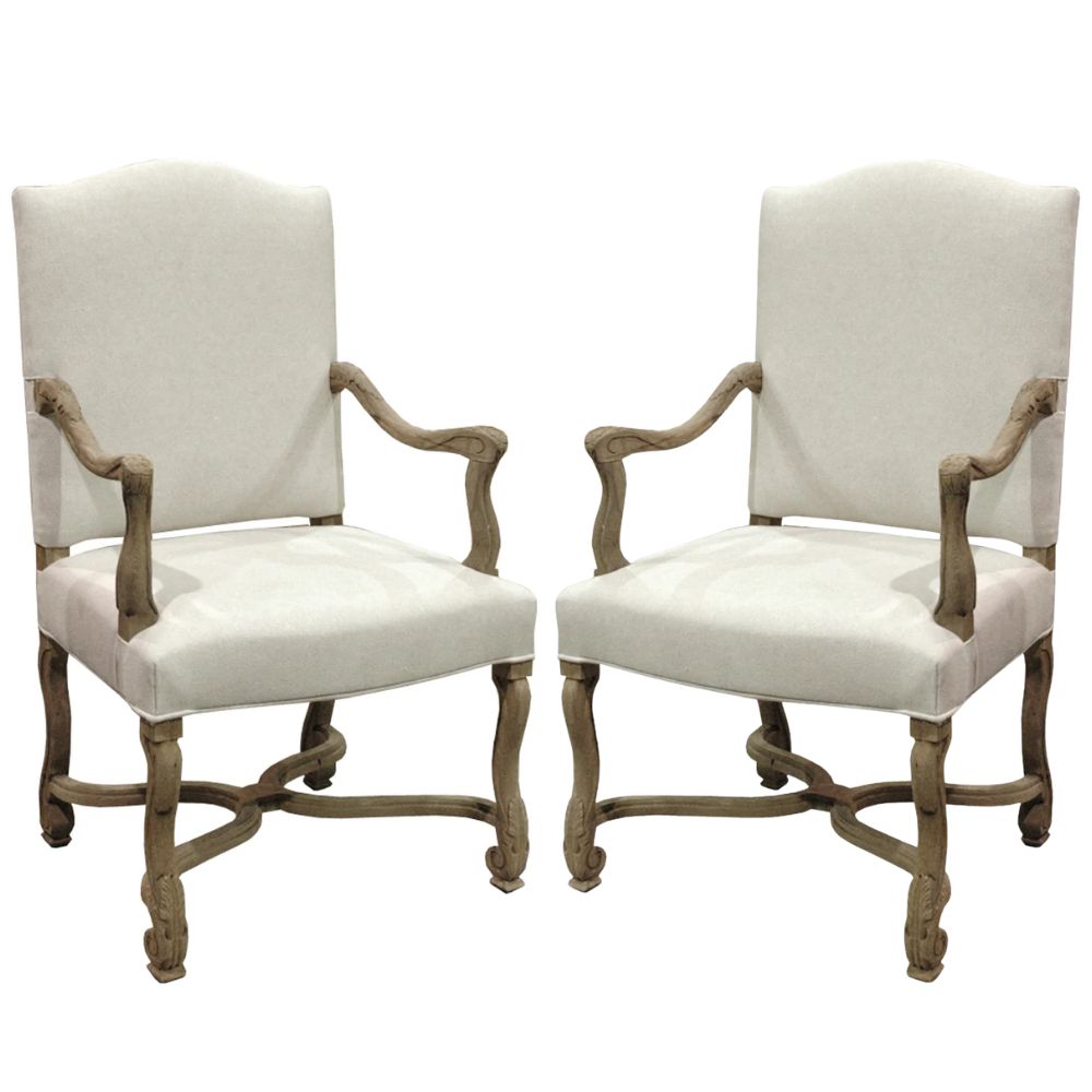 Country French Camel Back Dining Armchair