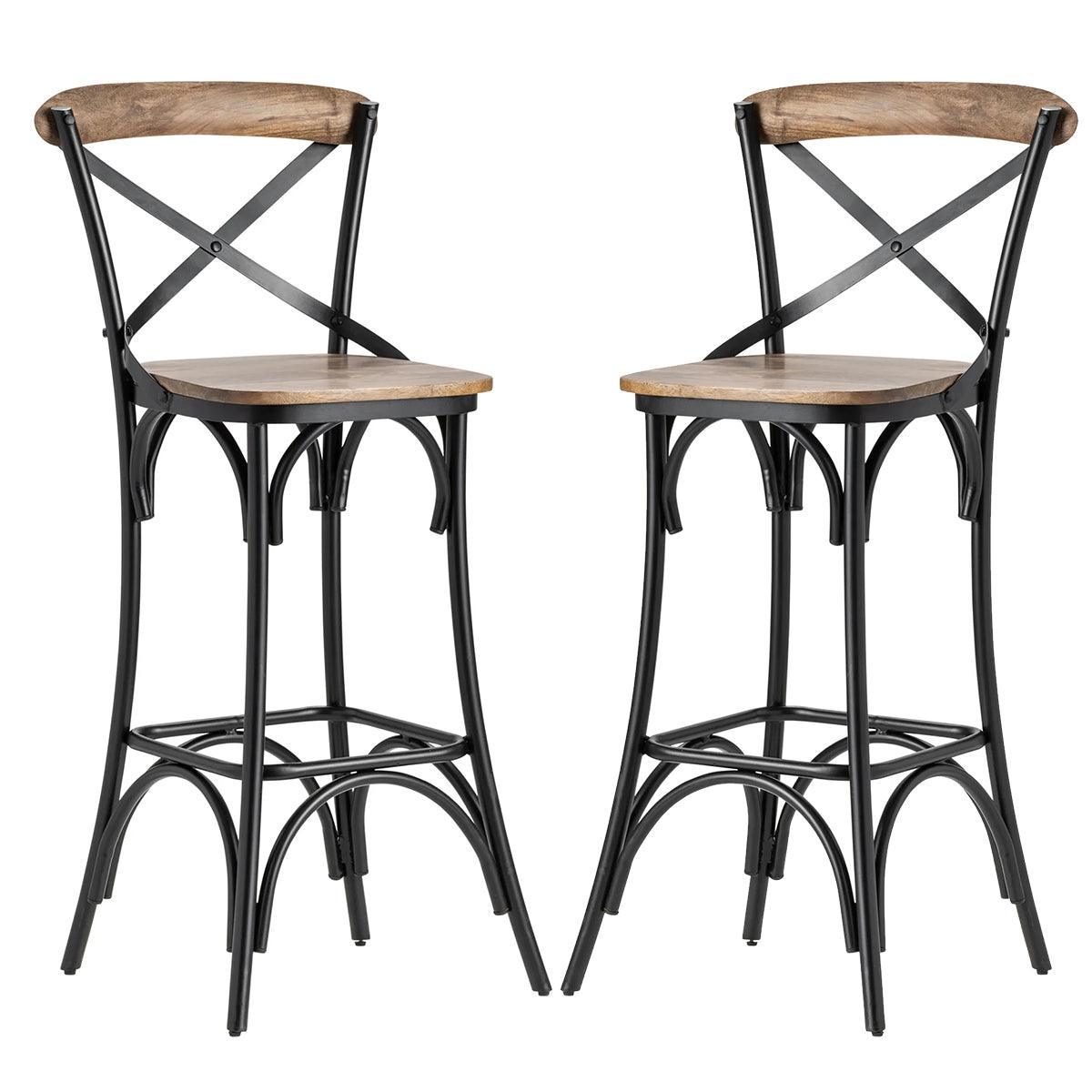 Vigneault Wood & Metal Industrial Counter Stool - Belle Escape