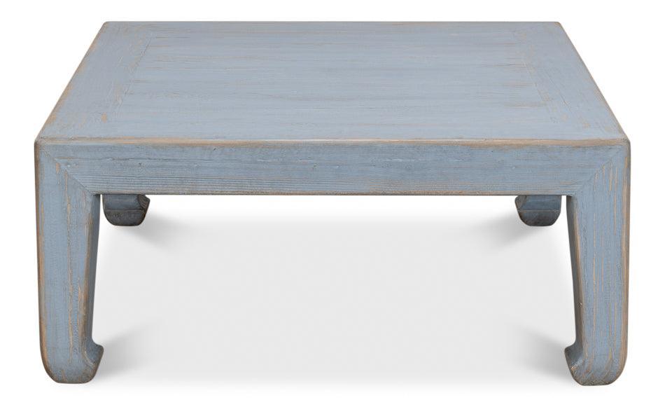 Vintage Blue Farmhouse Planked Coffee Table - Belle Escape