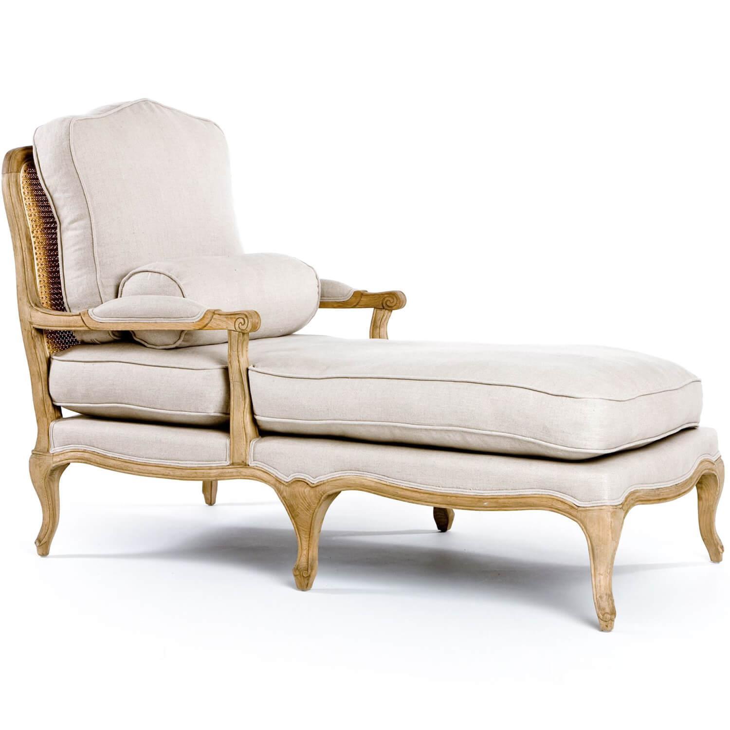 Vintage French Cane Back Chaise Lounge - Belle Escape