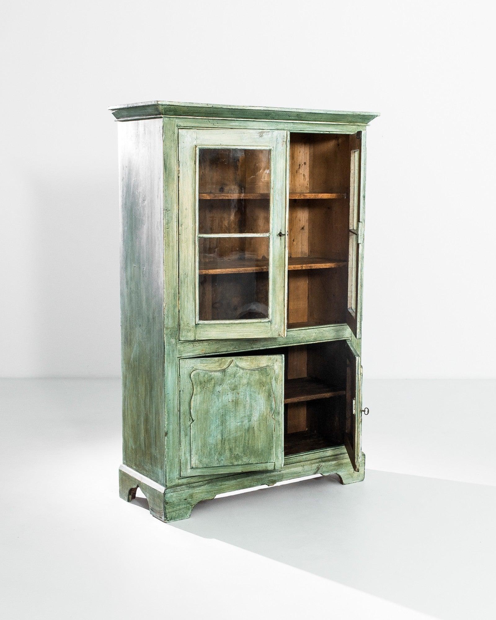 Vintage Green Patinated French Cabinet - Circa 1900 - Belle Escape