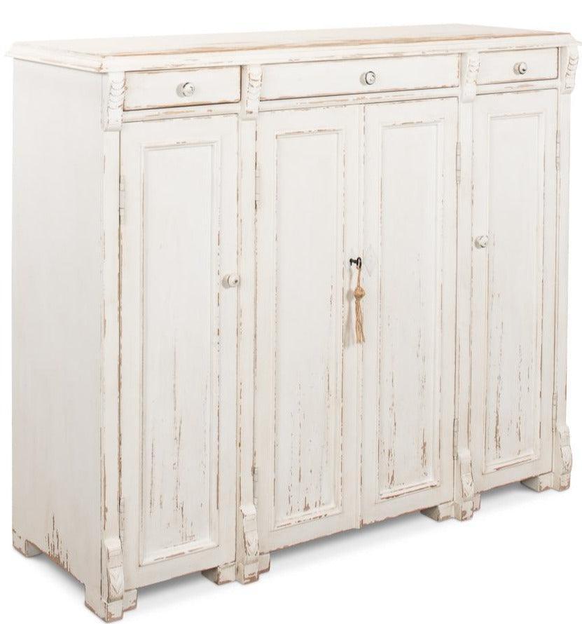 Vintage White French Country Sideboard - Belle Escape