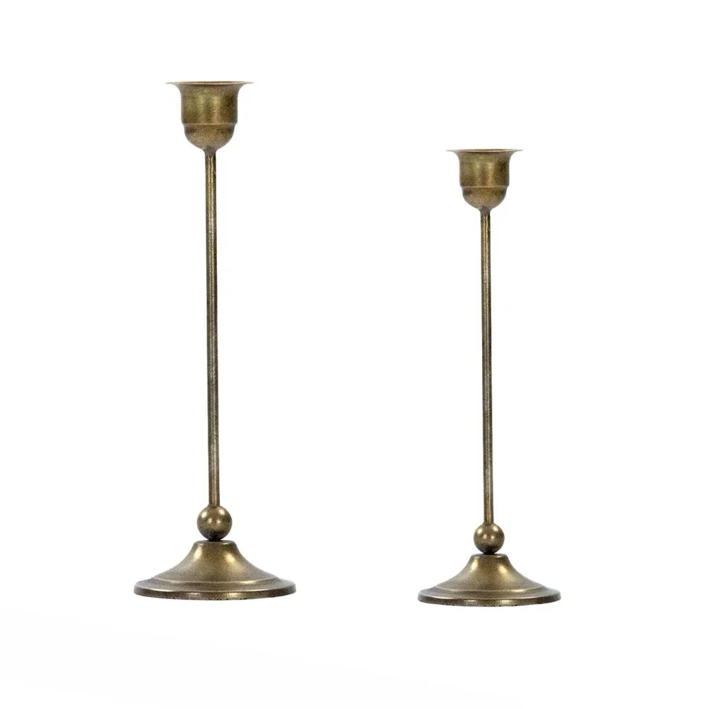 Vintage Brass Taper Candle Holders - Pair