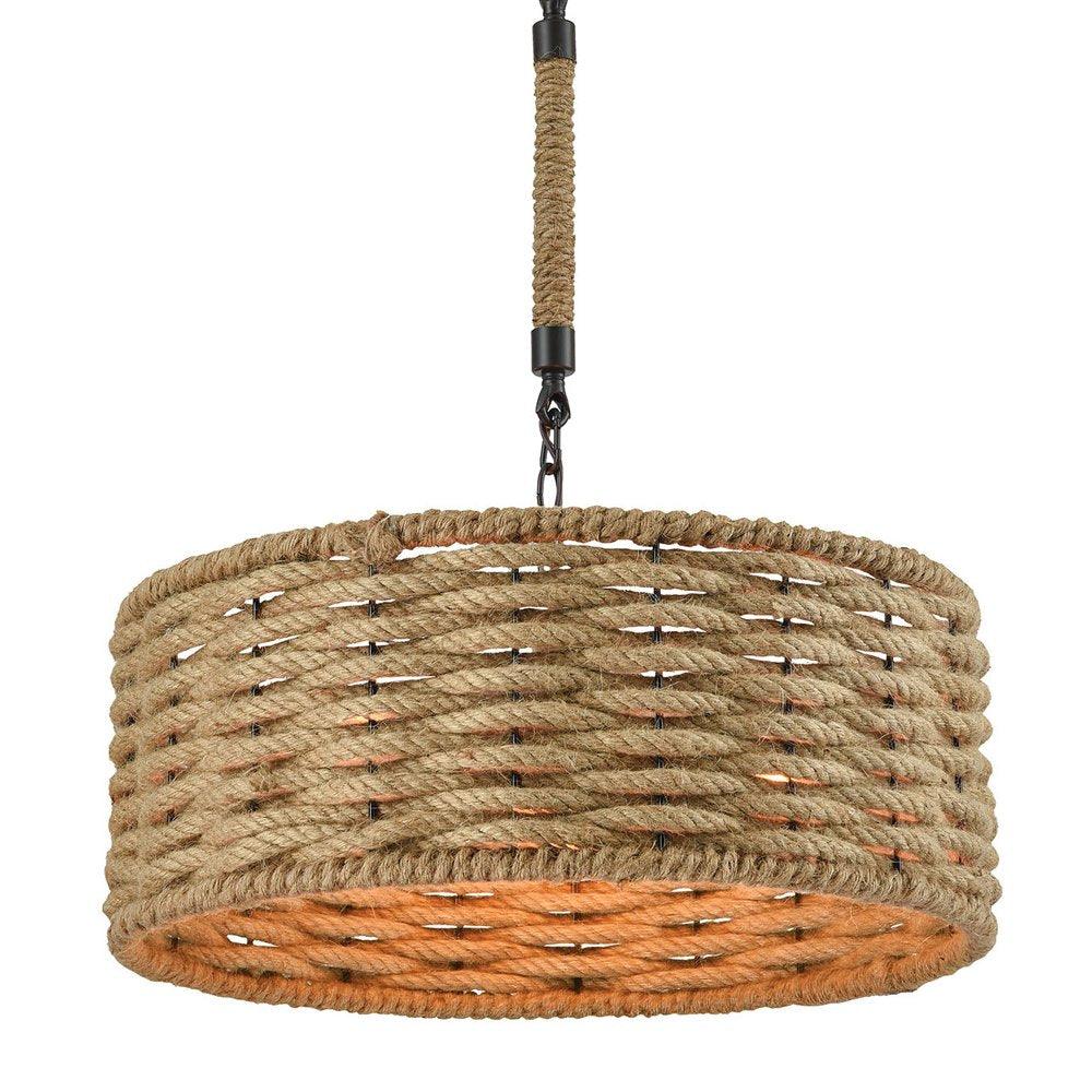 Waverly Rope-Wrapped Drum Chandelier - Belle Escape