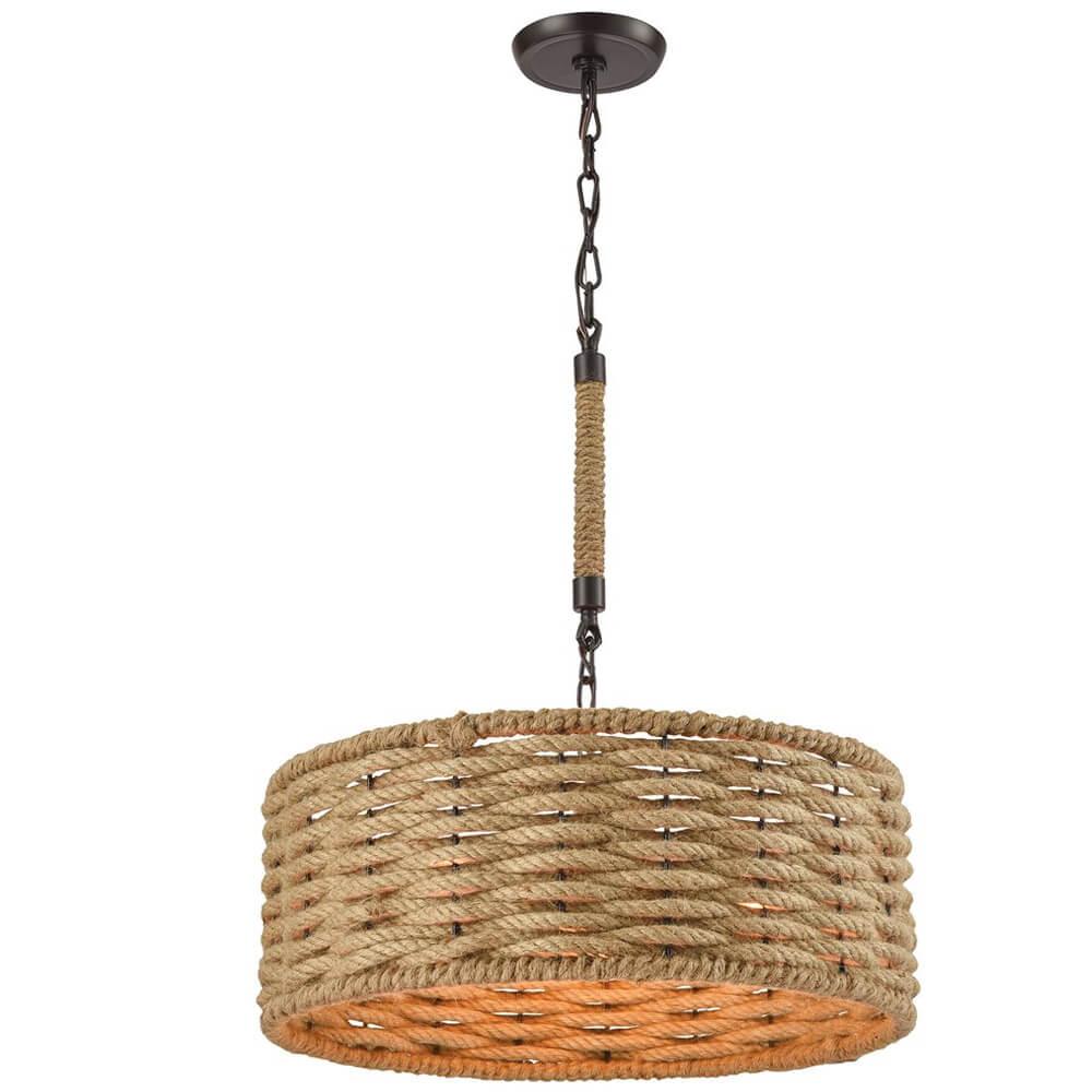 Waverly Rope-Wrapped Drum Chandelier - Belle Escape