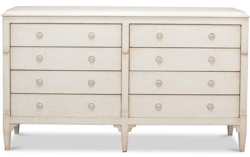 White 8-Drawer Farmhouse Chest - Belle Escape