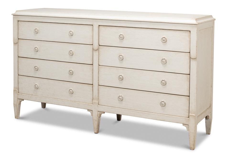 White 8-Drawer Farmhouse Chest - Belle Escape