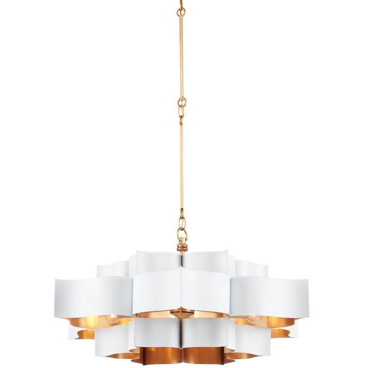 White & Gold Iron Glam Chandelier - Belle Escape