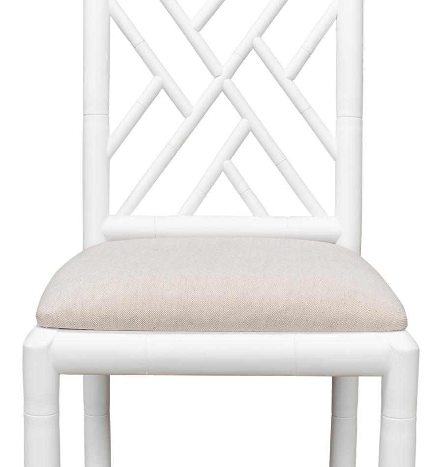 White Bamboo Motif Dining Chairs - Set - Belle Escape
