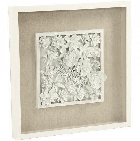 White Boho Floral Ceramic Wall Art - Belle Escape