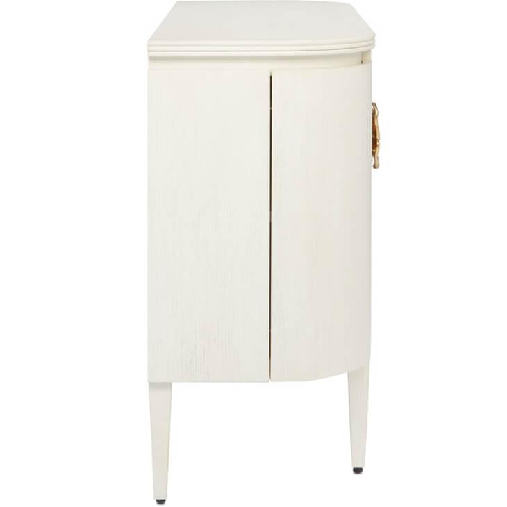 White Brass Flower Curved Sideboard - Belle Escape