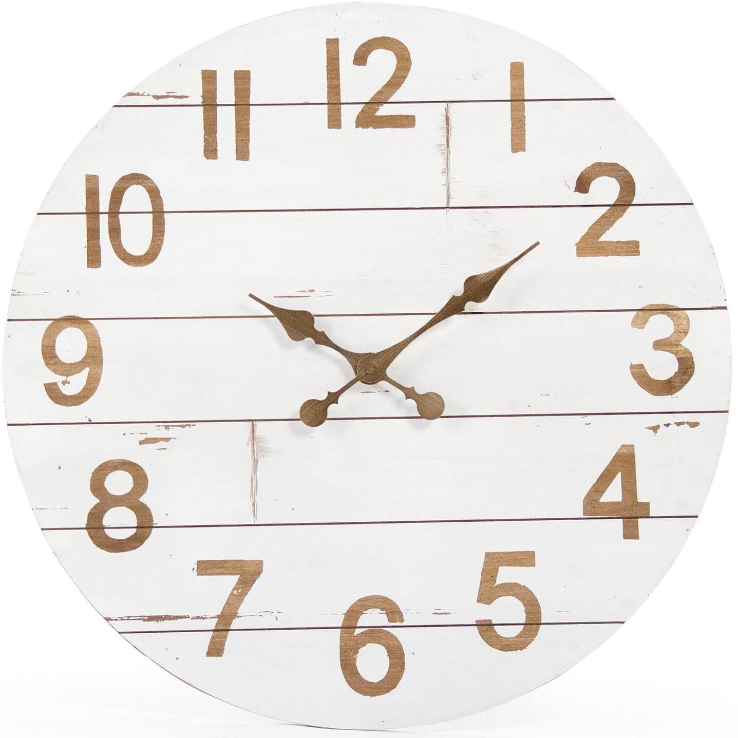 White Distressed Wall Clock - Belle Escape