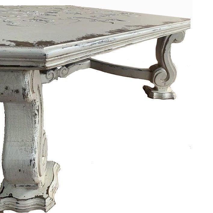 White Francesa Scroll Coffee Table - Belle Escape