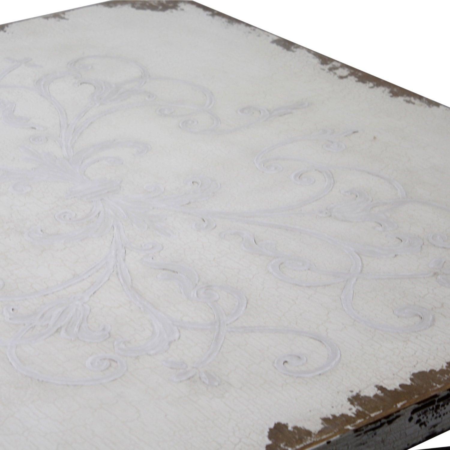 White Francesa Scroll Coffee Table - Belle Escape