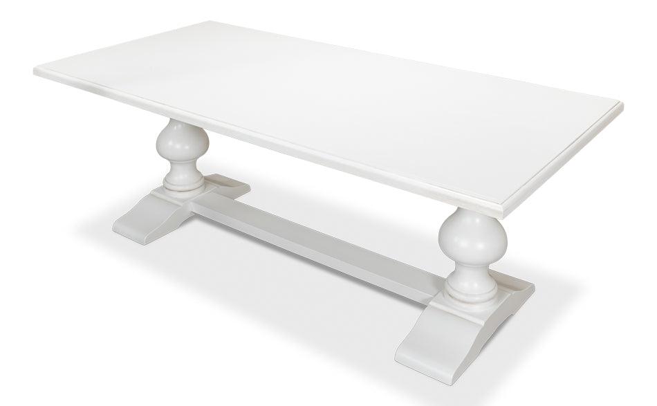 White French Country Trestle Dining Table - Belle Escape