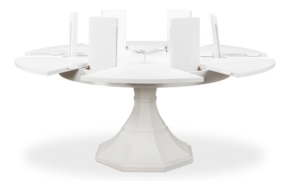 White Giselle Jupe Dining Table - Belle Escape