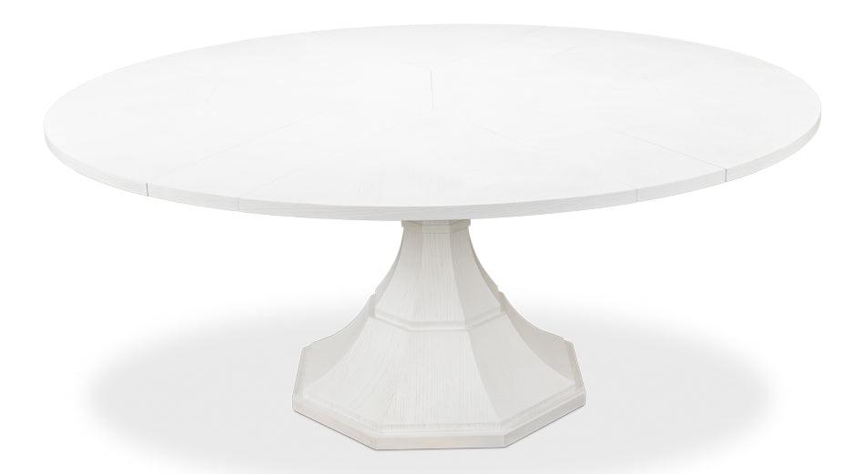 White Giselle Jupe Dining Table - Belle Escape