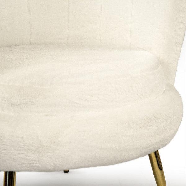 White Glam Tufted Accent Chair - Belle Escape