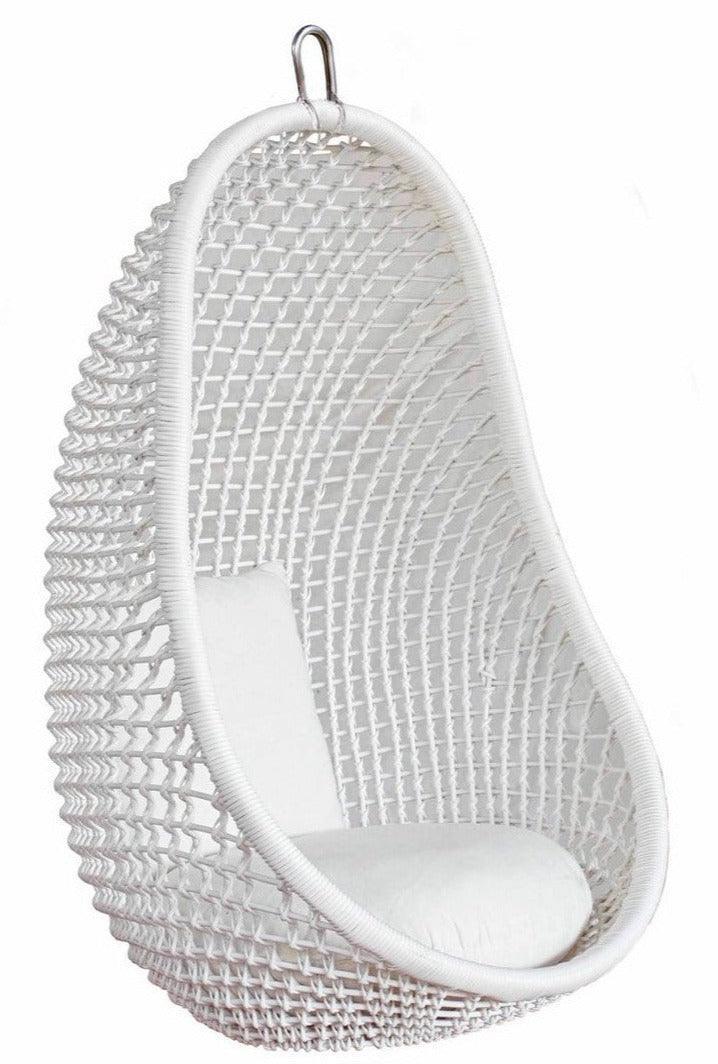 White Hanging Outdoor Egg Chair - Belle Escape