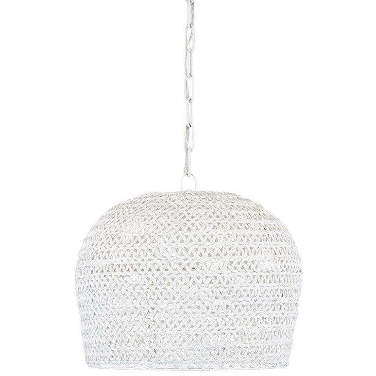 White Iron Woven Dome Chandelier - Belle Escape