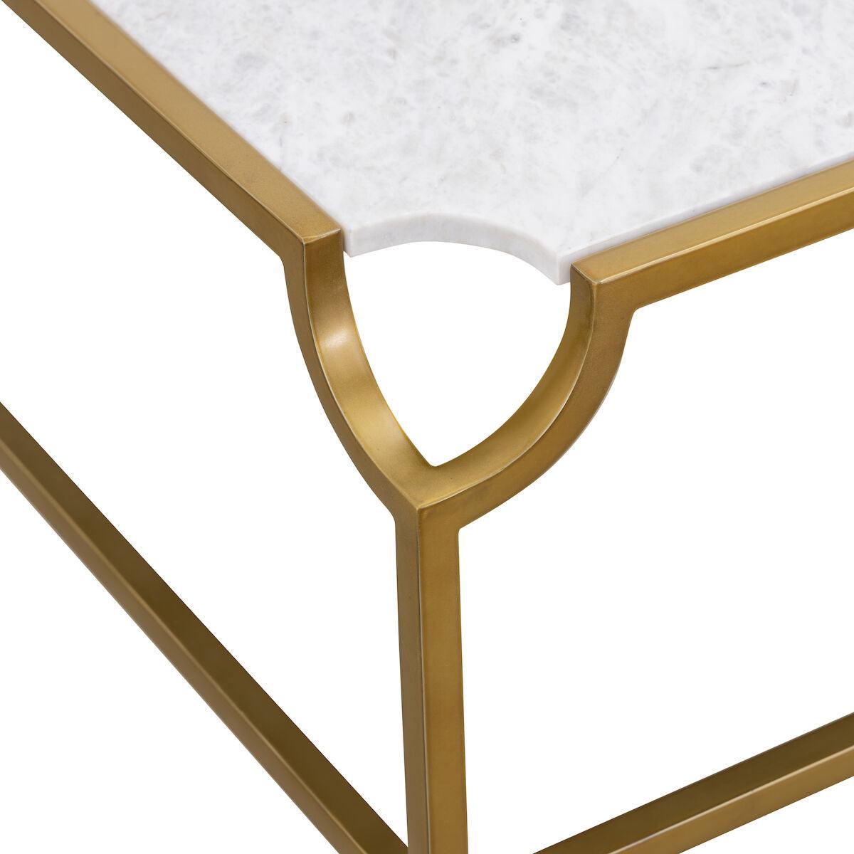 White Marble & Gold Coffee Table - Belle Escape